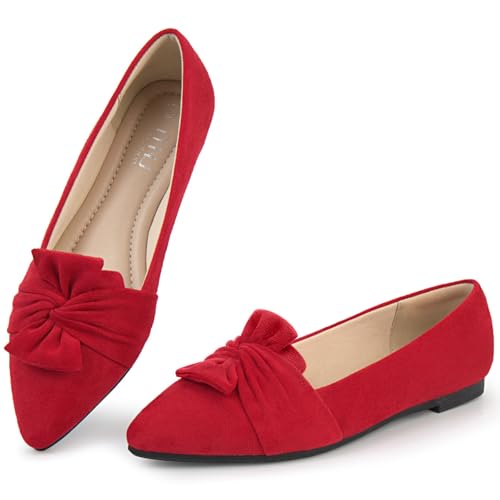 Image of MUSSHOE Comfortable Office Flats for Women: Pointed Toe Work Shoes with Memory Foam - Dressy Business Casual Slip On Flats for Commute & All Day Wear