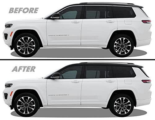 SlickMod Chrome Delete Blackout Vinyl Overlay for 2021-2023 Jeep Grand Cherokee L Window Trim (2. Window Trim Only, Gloss Black)
