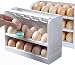EUPEFIST Portahuevos De Nevera Abatible De 3 Capas, Bandeja De Almacenamiento Organizadora De Huevos Frescos Almacena 30 Huevos, Ahorra Espacio Protege Los Huevos para Puerta De Nevera,2pcs