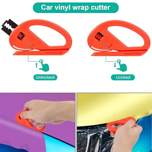 NCZCDZSW Folierungs Werkzeug 24 Stück Rakel für Folie Rakel Set für Folierung Folienrakel Auto Folierungs Werkzeug mit 2 Filzrakel Rakel Präzisionsmesser Plastikspachtel Cutter Messer mit 15 Klingen