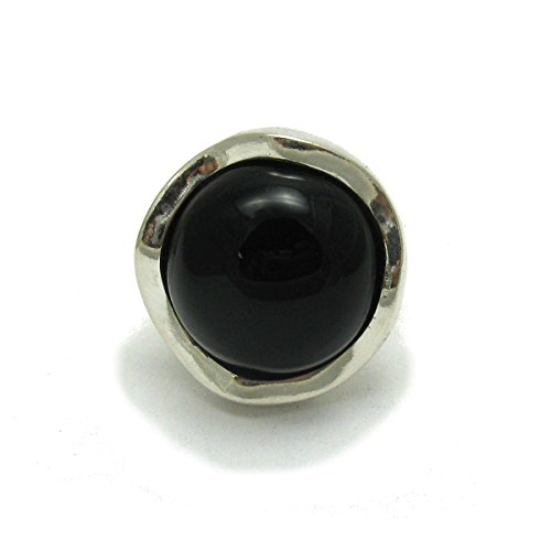 Bague argent massif 925 onyx noir bague ajustable femme de 20mm R001658 Empress