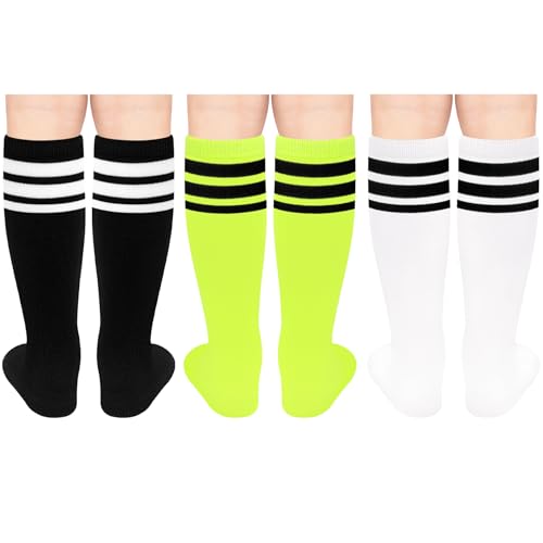 Image of Olreco 3 Pack Toddler Soccer Socks Kids Baseball Socks Boys Girls Softball Sock Youth Football Sock Athletic Accessories