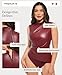 Popilush Leather Bodysuit for Women Red Corset Top Body Shaper Tummy Control Shapewear Fall Fashion Club Outfits for Women Leather Top Color Red Size XXL