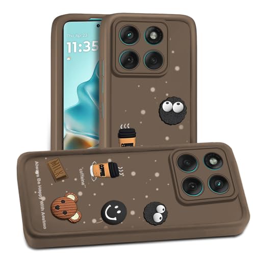 Image of AESTMO Back Case Cover for Motorola Moto Edge 60 Fusion 5G Cover | Cute Fun Cartoon| Silicone Case | Full Body Protection | Camera Protection Back Cover for Motorola Moto Edge 60 Fusion 5G (Brown)