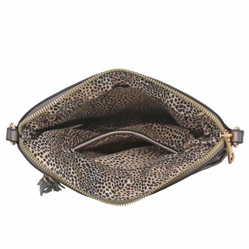 Image of FashionPuzzle Chevron Quilted Medium Crossbody Bag with Tassel Accent