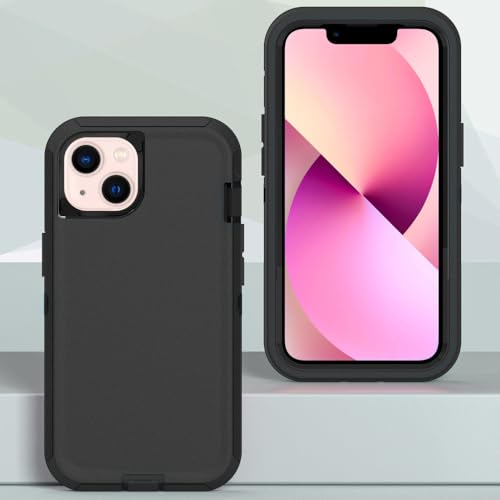Image of Case for iPhone 13 mini, Heavy-Duty Tough Rugged Shockproof Drop Protective Cover Phone Cases, Black