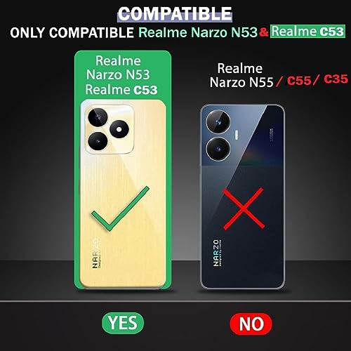 Image of COVERBLACK Rubber Silicone Back Cover for realme Narzo N53 - Transparent