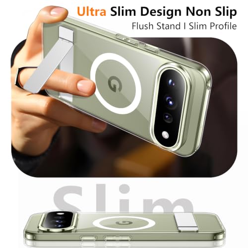 Image of SPIDERCASE Magnetic for Google Pixel 11 Pro XL Case,Built-in Stand,Clear | [3 Stand Ways] Invisible Kickstand|Crystal Clear|Drop Protection| Shockproof Slim Case