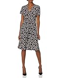 Kasper Women's Printed Knit Dress, Black/Tutu Pink, Extra Large