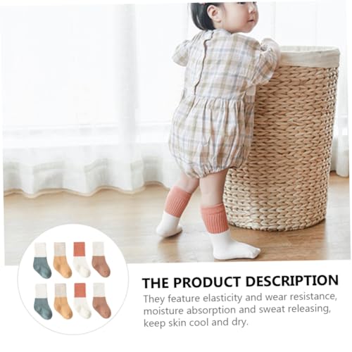 4pairs Simple Warm Socks Newborns Cotton Socks Boys Girls Comfortable Winter2