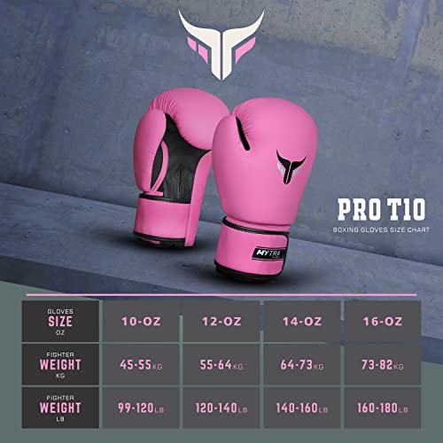 Mytra Fusion Boxing Gloves Women Muay Thai Gloves MMA Training Punching Kickboxing Gloves (Pink, 8-oz) - Image 4