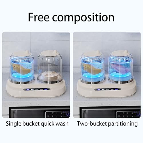 Double seau de lavage 2000 ml à faible bruit avec double baignoire compacte - 5