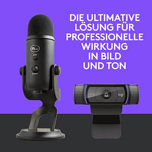Blue Microphones Yeti und Logitech C920 HD Pro – Webcam-Mikrofon-Set für eine professionelle Präsentation in Bild und Ton für Videokonferenzen, die Arbeit zu Hause, Zoom, PC und Mac - Image 3
