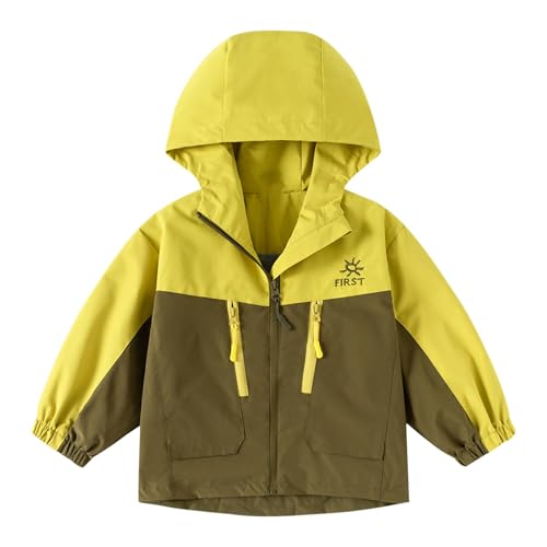 Kids Girls Waterproof Hooded Windbreaker Fall Warmth Thickened Lined Athletic Jackets Windproof Outerwear Coats Pockets