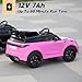 TOBBI 12V Kids Ride On Car, Licensed Land Rover VELAR Electric Toy Car for Kids Ages 3-8 with 2.4GHz Remote Control, 2 Motors, 3 Speeds, Spring Suspension, LED Lights, Music and Bluetooth, Pink