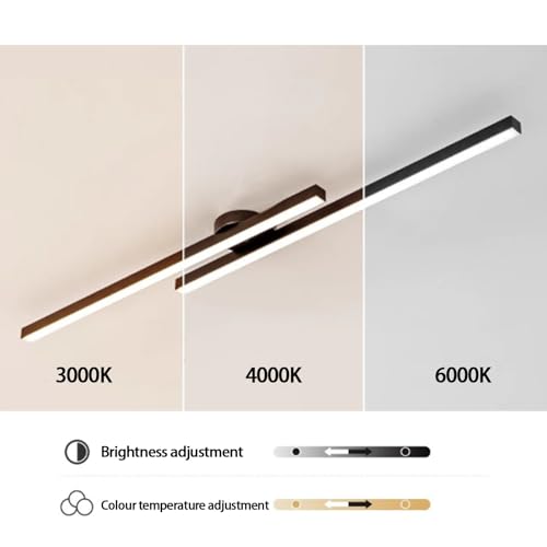 Plafonnier LED linéaire noir 120cm dimmable avec télécommande en aluminium - 5