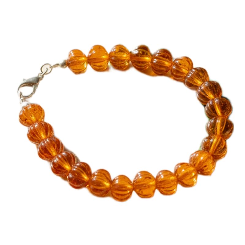 Cornaline naturelle en citrouille : bracelet fait main de haute joaillerie LKBEADS