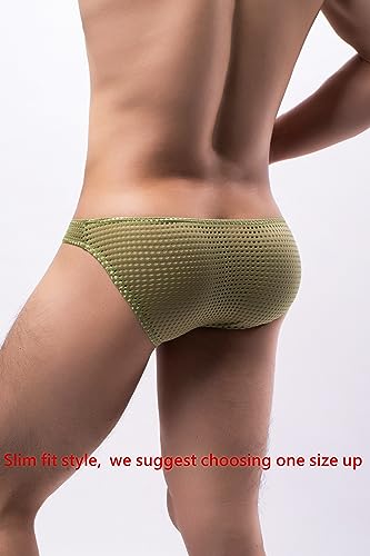 Men's Spandex Bikini Low Rise Eyelet Briefs Underwear3