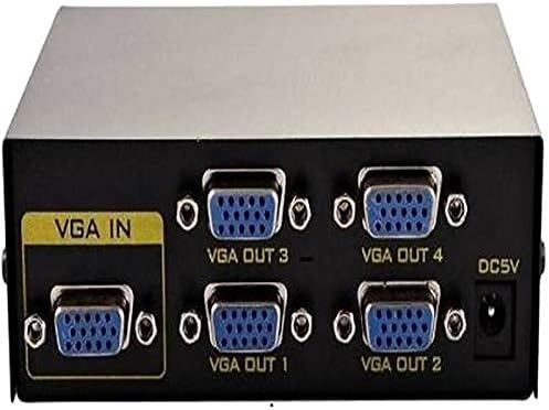 Technotech 4 Port VGA Splitter Sharing Switch Box (4 VGA Out/1 VGA in) - 4 VGA Input 1 VGA Output- for 4 PC to Share one Monitor & Speaker(Audio)