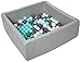 Velinda Piscine a balles pour Enfant, Dimensions: 90x90 cm, Aire de Jeu + 150 balles (Couleurs des balles: Blanc, Gris, Turquoise)