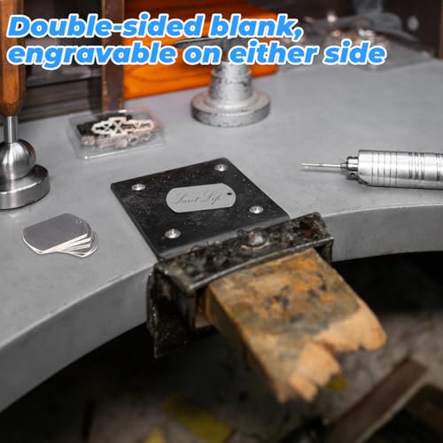 24 Stück Edelstahl Anhänger Blanko, Rund/rechteckig/herzförmig Stanzen Rohlinge Hundemarken, Dog Tags Schlüsselanhänger Blanko Metall Geeignet zum Stempeln und Gravieren für DIY-Halskettenanhänger