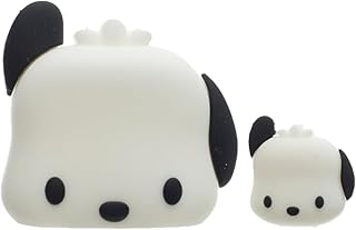 واقي شاحن وواقي كابل من جي-باور، من السيليكون الصلب، مصمم على شكل كلب لطيف، لون أبيض وأسود، مجموعة من قطعتين