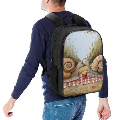 Sac à dos imprimé 3D escargot avec grand compartiment de rangement 40x28x16cm