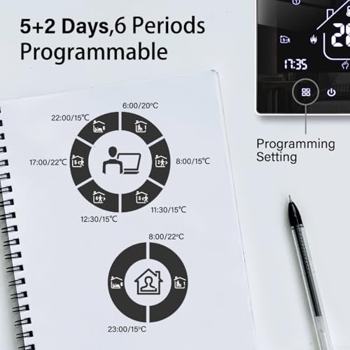 Thermostat programmable intelligent WiFi pour chaudière gaz et chauffage au sol