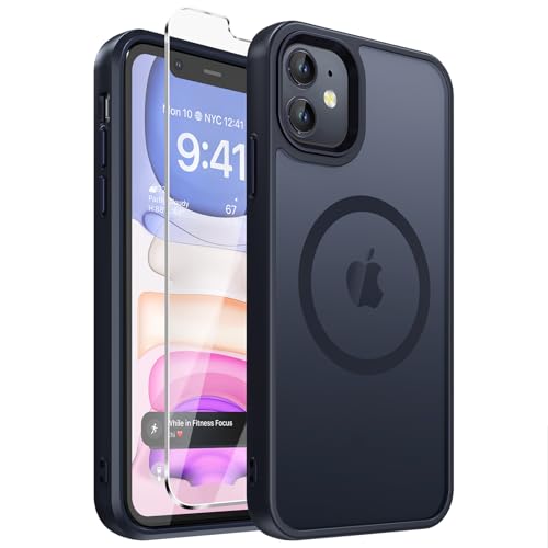 Coque pour iPhone 11 antichoc et magnétique avec protection d'écran intégrée - Noir mat
