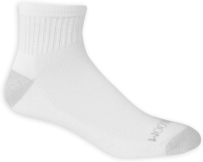 Fruit of the Loom Men's Half Cushion Dual Defense Ankle Socks (12 Pack) (White / White, Shoe Size: 6-12)3