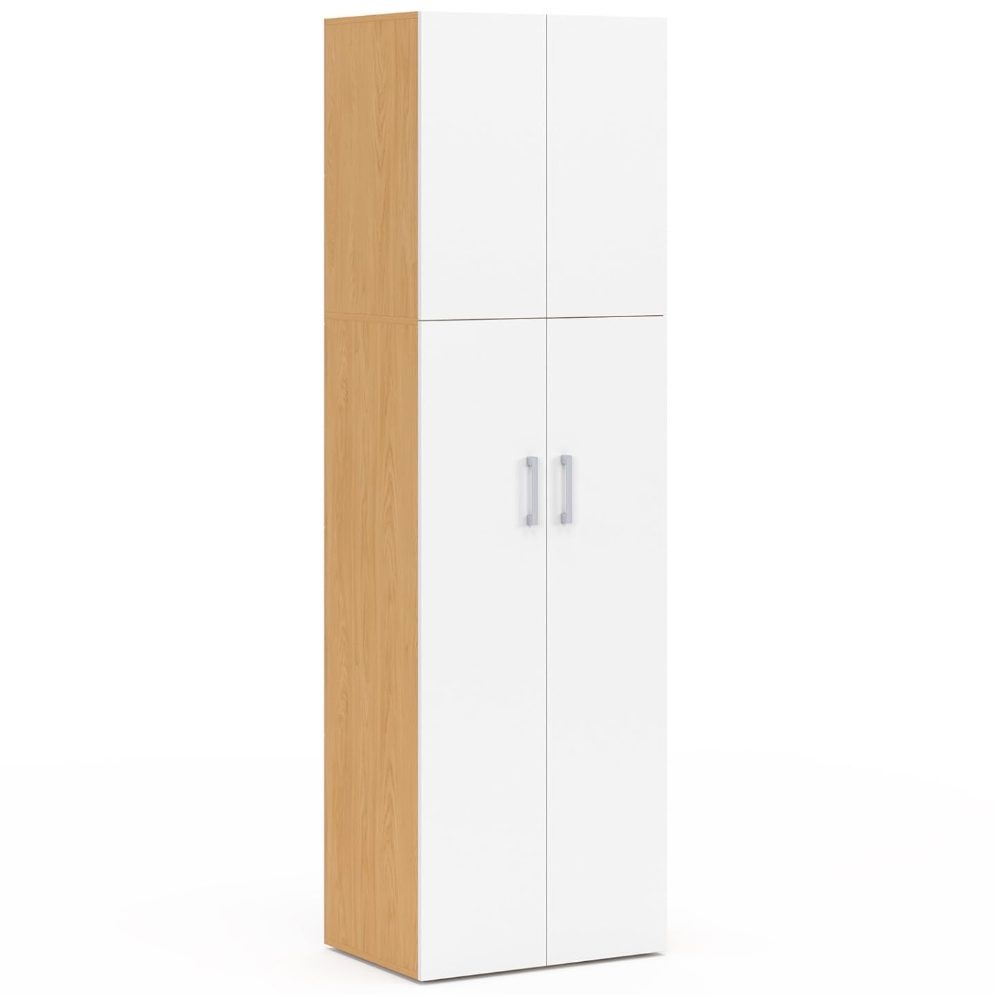 IDMarket - JULIANA armadio a 2 ante bianco e legno 50 cm armadio con ripiano