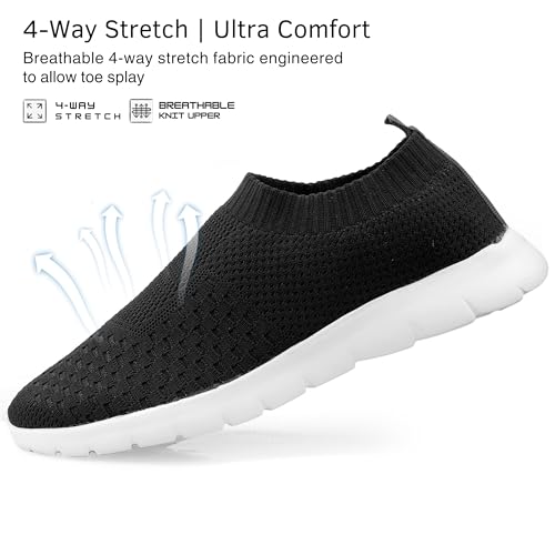Image of Kraasa Men's Slip on Walking Shoes Ultra Light Breathable Non Slip Running Shoes Casual Fashion Sneakers Mesh Workout Sports