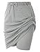 JACK SMITH Workout Skorts for Women with Pockets Knee Length Drawstring Breathable(L,Light Gray Heather)
