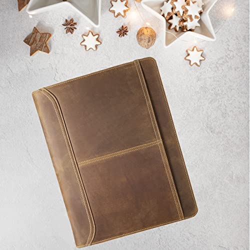 Azxcg Genuine Leather Portfolio Folder, Ipad Portfolio Case For 9.7/10.2/10.5/11-Inch Ipad Pro/Ipad Air, Business Portfolio Notebook For Women, Padfolio Zipper For Men Gift #TOP1