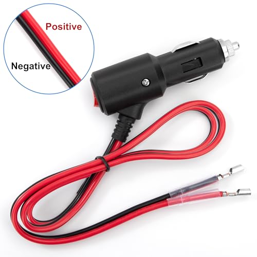 GUNGY Wtyczka do zapalniczki samochodowej z przełącznikiem 12 V/24 V wtyczka samochodowa z przedłużaczem 1 m, 14 AWG, do gniazda zapalniczki samochodowej, z bezpiecznikiem 15 A, do samochodów