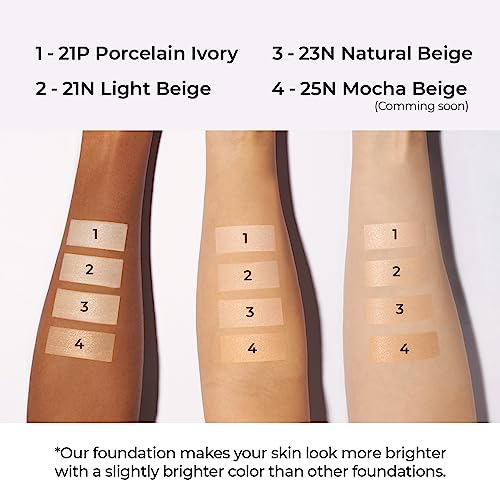 Lovb Lovb Cushion Foundation Makeup For Natural Looking Glow | Long-Lasting Buildable Coverage With Puff For Easy Application | Lightweight And Moisturizing Korean Cushion Makeup | Refill Not Included, 0.42 Oz (21N Light Beige) #TOP3