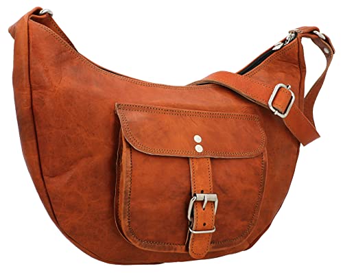 Gusti Leder Umhängetasche Mira – Handtasche & Schultertasche Damen – Vintage Tasche aus echtem Leder – Braun