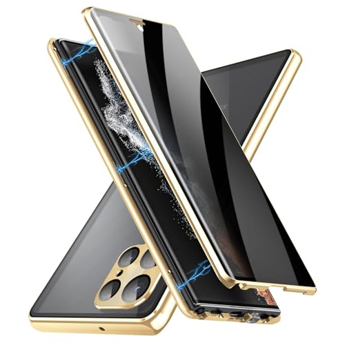 Coque métal Samsung S26 Ultra intégrale et magnétique avec double verre 360 or