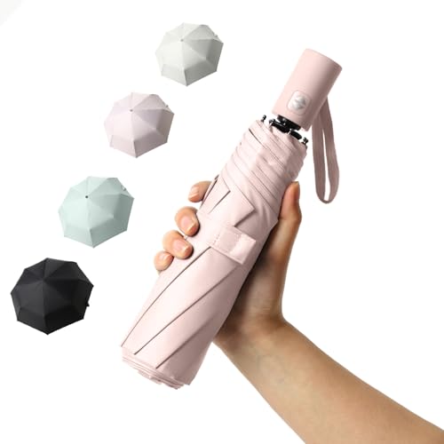 Image of BAODINI Small UV Protection Travel Umbrella Compact for Rain and Sun UPF 50+ Windproof Portable 42 inch Umbrella for Women and Men
