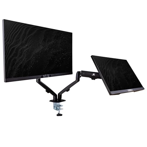 Image of HP Series 7 Pro 24 inch FHD IPS Monitor, 4-Way Adjustable, VESA, DP, HDMI | Anti-Glare, Flicker Free, 100mm VESA, DisplayPort, HDMI, 2 Pack w /DKZ Hub & ErgoFlexy Dual Mount Arms