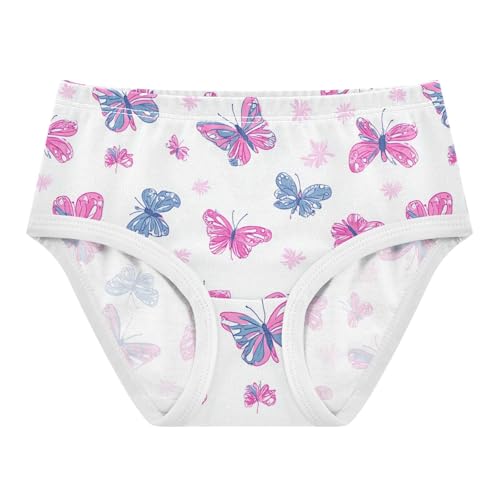 Wusikd Pink Blue Girls' Underwear Cotton Butterfly Girls Briefs Soft Toddler Underwear 2T