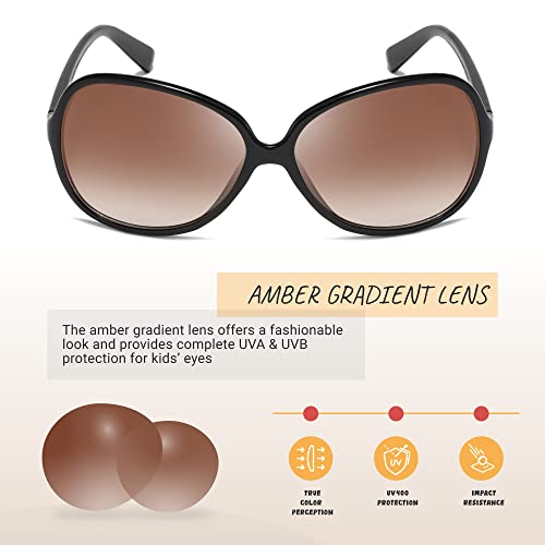 Kids Round Butterfly Shaped UV400 Sunglasses for Girls ages 3 to 124