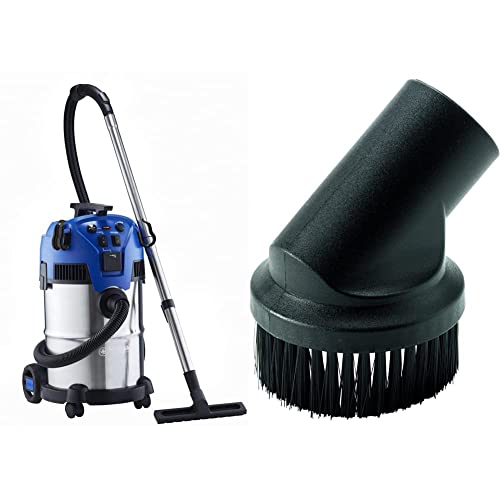 Nilfisk Multi II 30 T INOX VSC Nass-/Trockensauger, 30 Liter Fassungsvermögen, 230 V (blau) & Saugpinsel ø 36 mm (Form rund, für Industriesauger ATTIX, Multi, AERO, Buddy II) 302002509