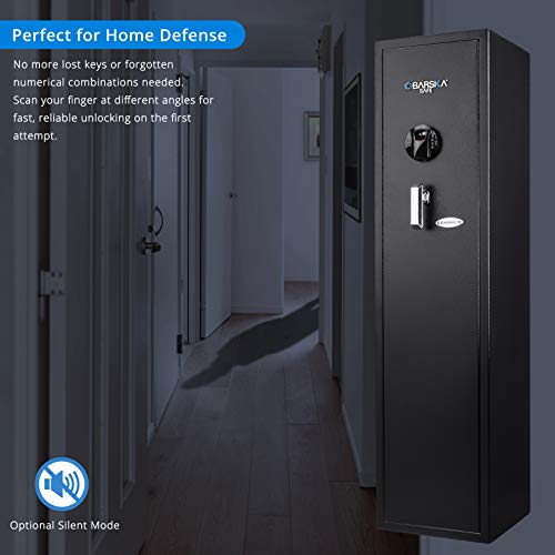 Barska Quick and Easy Dual Access Biometric Rifle Safe – 11-Position Long Gun Cabinet with Fingerprint Scanner, Digital Keypad & Backup Key for Home Firearm Security thumbnail 5