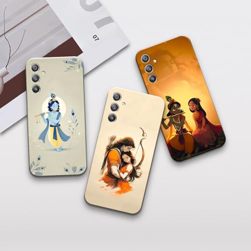 Image of COLORflow Back Cover Compatible with Samsung Galaxy A34 5G | Krishna ji, Radha Krishna, Kanha, God Color Customized Back Cover Compatible with Samsung Galaxy A34 5G
