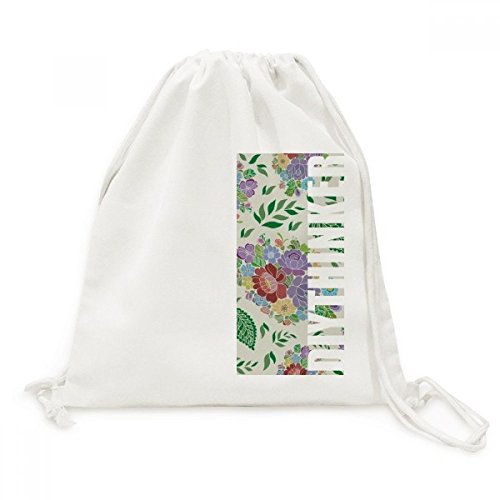 Sac à dos cordon de voyage en toile motif fleurs feuilles et style chinois
