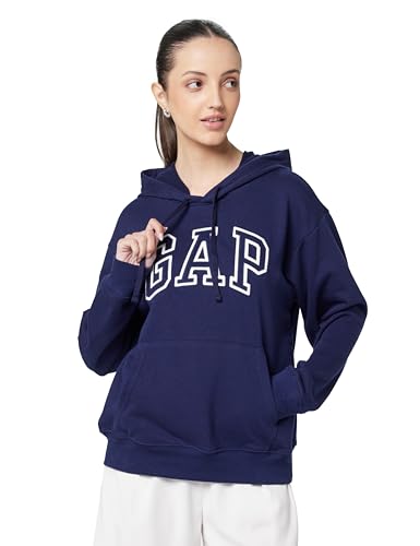 Image of Gap Women Graphic Printed Relaxed Fit Full Sleeve Hoodie