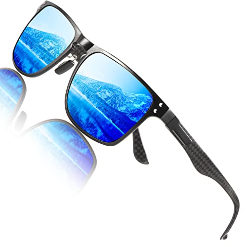 Image of ANYLUV Mens Sunglasses Polarized Upgraded Carbon Fiber Temple Sun Glasses Fashion Driving with UV Protection