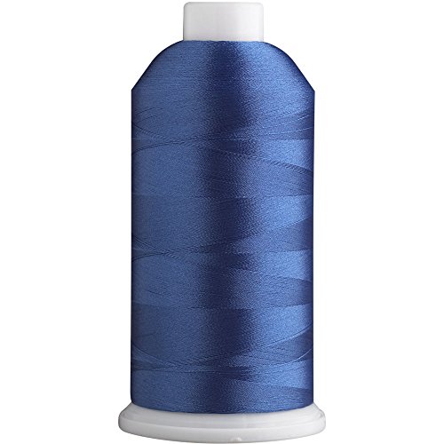 Super B Polyester Embroidery Thread, 40Wt Large Spool 5000M, Embroidery Thread For Commercial & Domestic Machine, 175 Popular Colors Machine Embroidery Thread, 100% Polyester - Indigo Blue 385 #TOP6