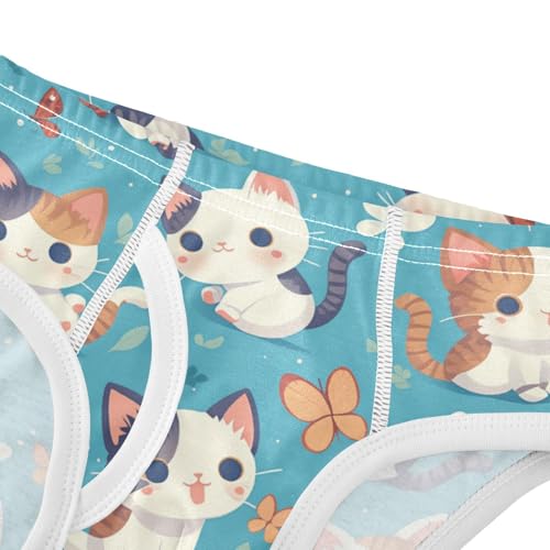 Wusikd Cute Cats Boys' Underwear Cotton Butterflies Boys Briefs Soft Toddler Underwear 2T4